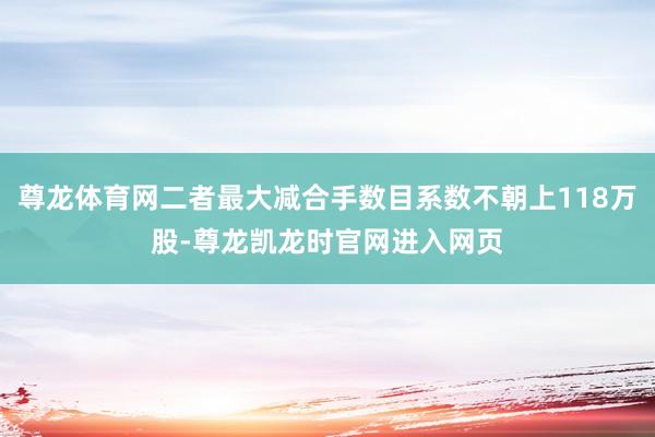 尊龙体育网二者最大减合手数目系数不朝上118万股-尊龙凯龙时官网进入网页