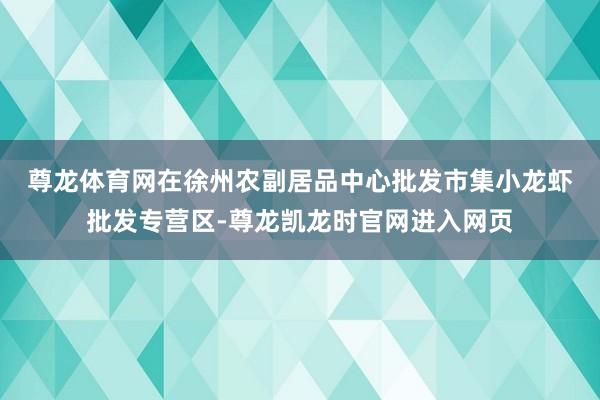尊龙体育网　　在徐州农副居品中心批发市集小龙虾批发专营区-尊龙凯龙时官网进入网页