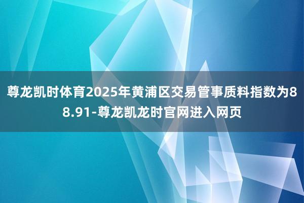 尊龙凯时体育2025年黄浦区交易管事质料指数为88.91-尊龙凯龙时官网进入网页